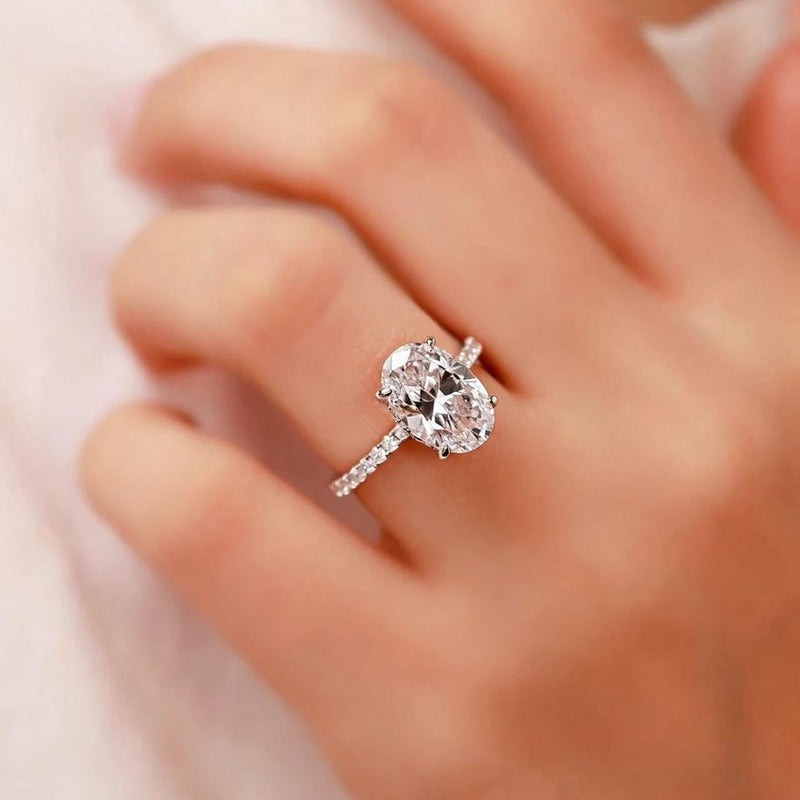 Classic Silver Oval Solitaire Ring