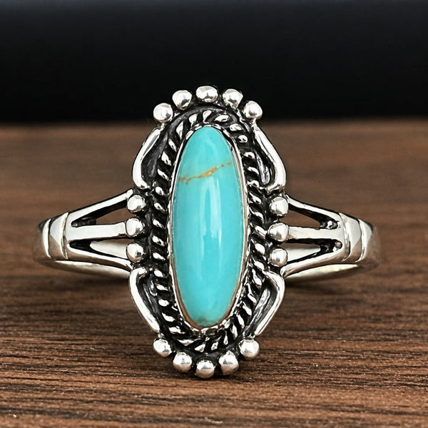 Lustrous Oval Turquoise Ring