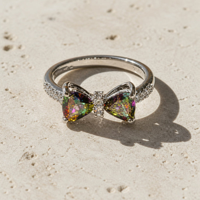Luxe Butterfly Zirconia Silver Ring
