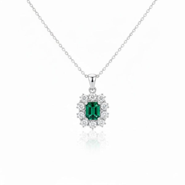 Vintage Emerald Crystal Necklace
