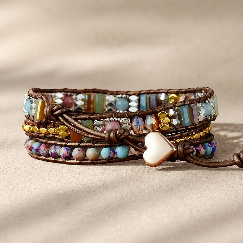 Natural Stones Boho Wrap Bracelet