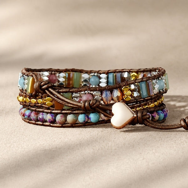 Natural Stones Boho Wrap Bracelet