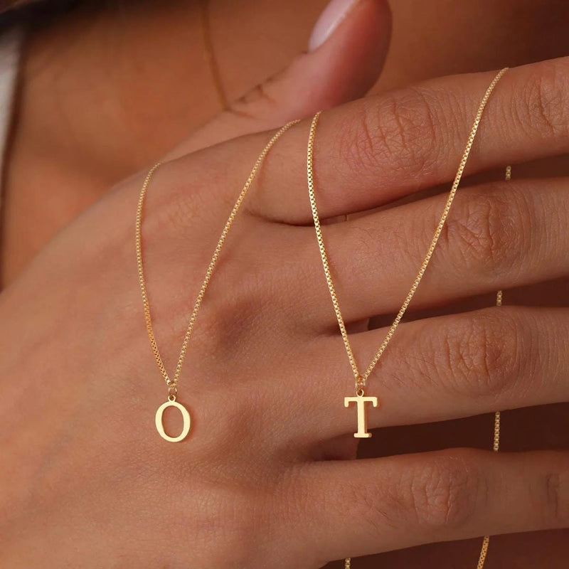 Vintage Letter Initial Gold Necklace