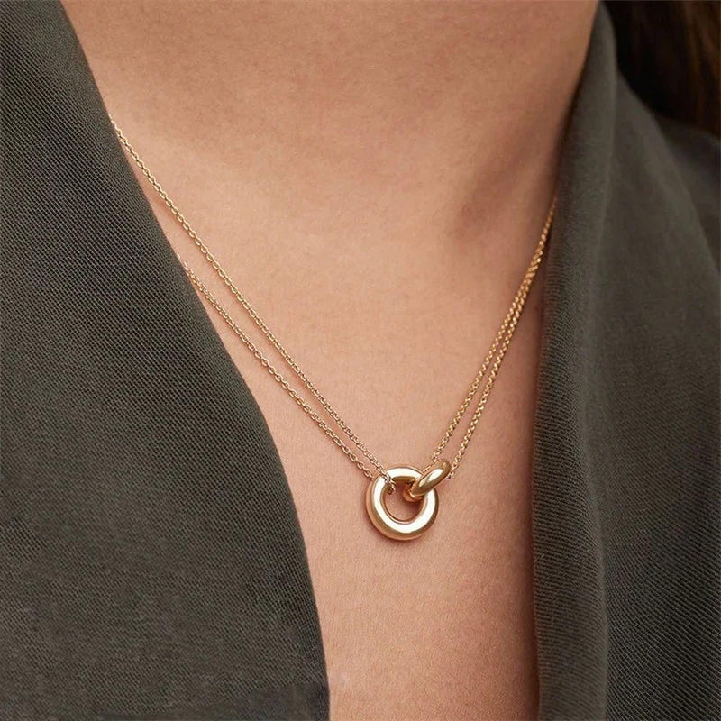 Dazzling Necklace With Ring Accent