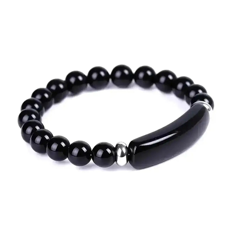 Gemstone Bar Beaded Stretch Bracelet