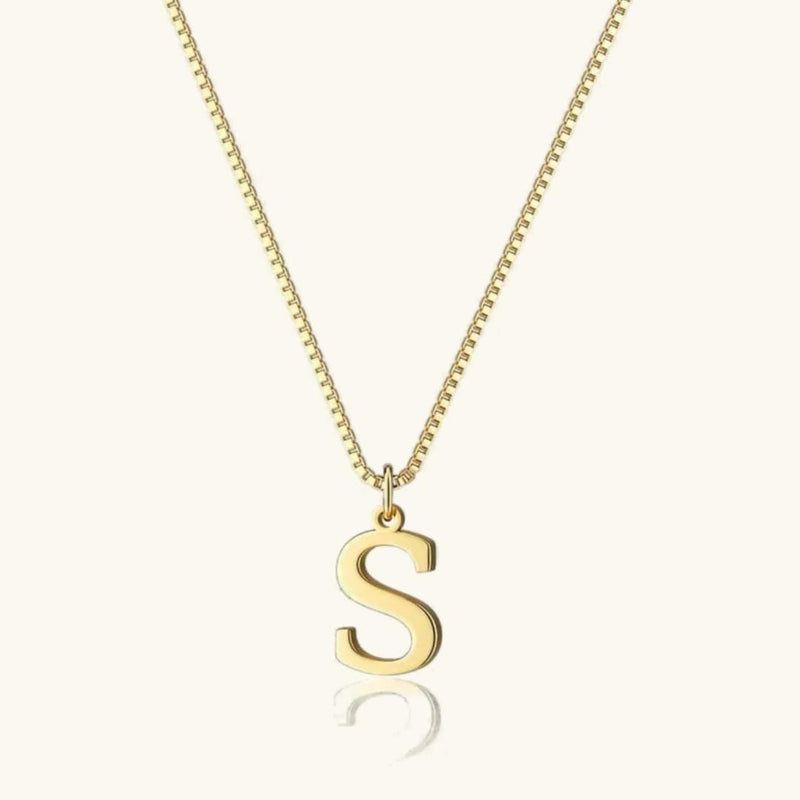 Vintage Letter Initial Gold Necklace