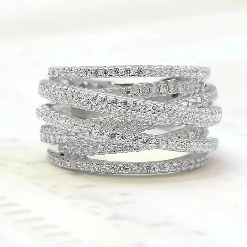 Luxury Multi Layered Cross Ring