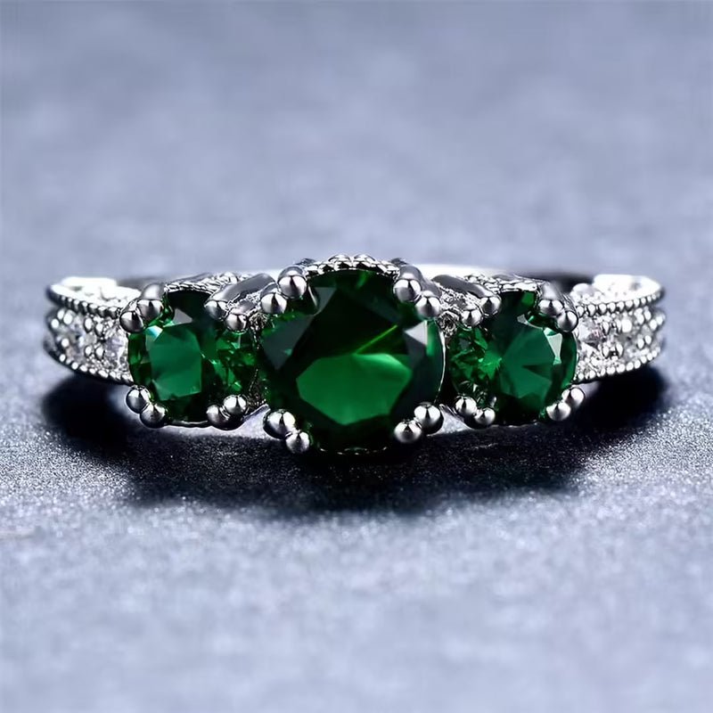Sculptural Touch Emerald Ring
