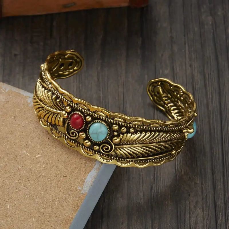 Mesina Turquoise Silver Gold Bracelet