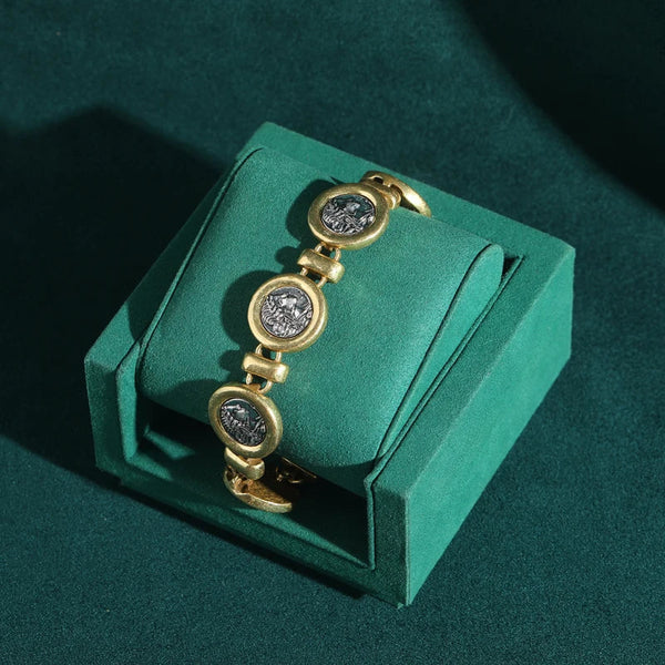 Vintage Ancient Portrait Gold Bracelet