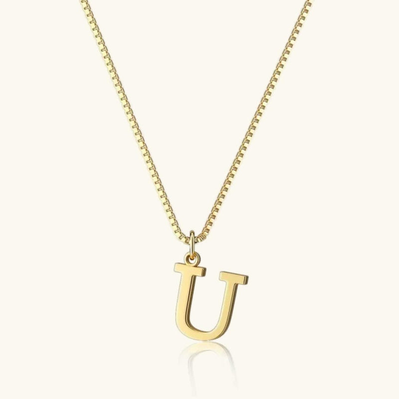 Vintage Letter Initial Gold Necklace