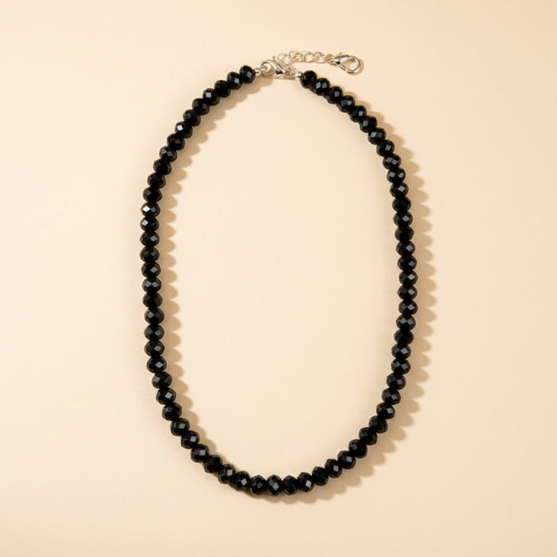 Radiant Black Beaded Necklace