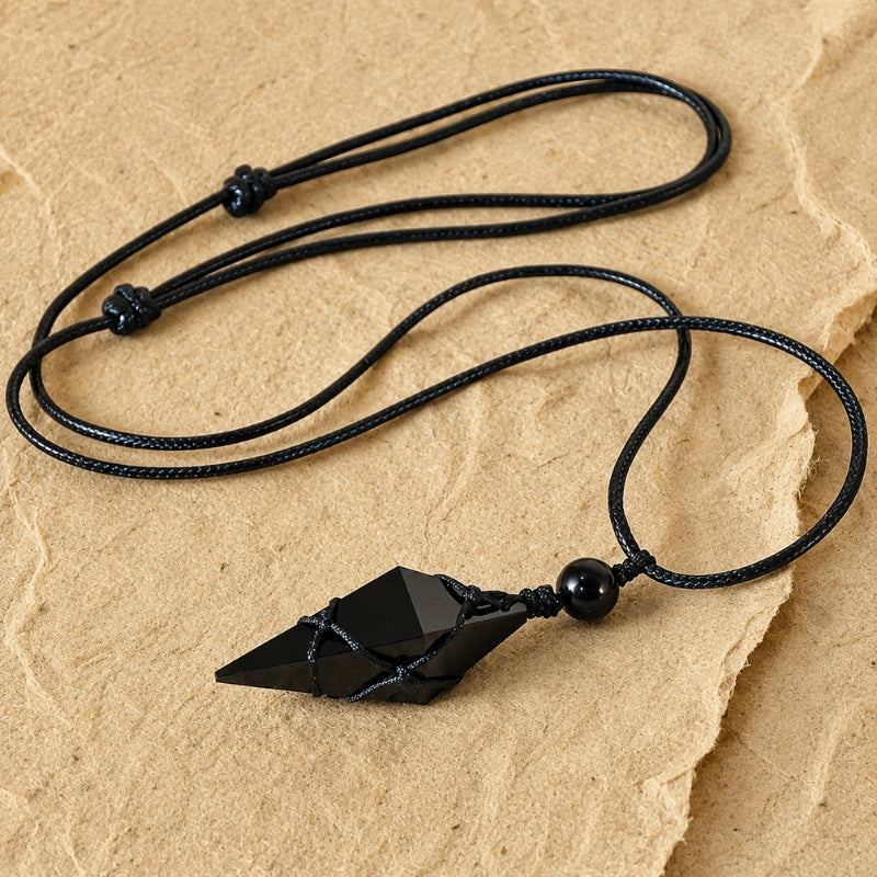 Radiant Obsidian Pendant Necklace
