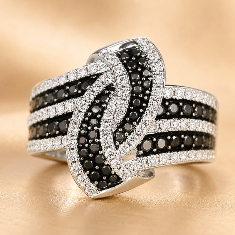 Lustrous Crystal Charm Ring