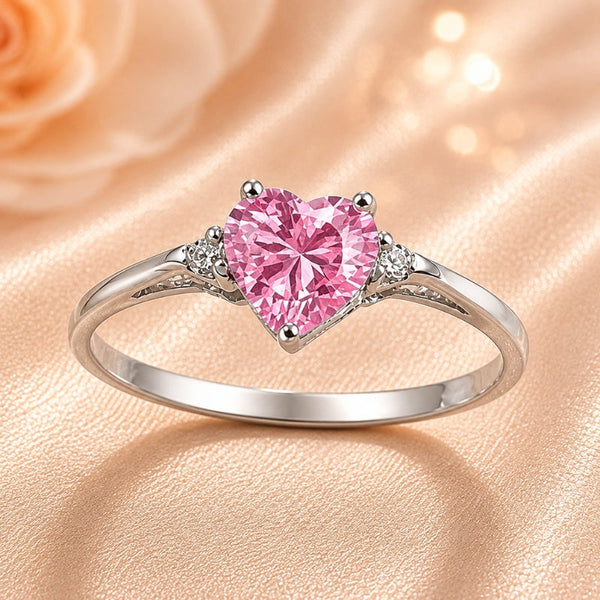 Solitaire Heart Zirconia Ring
