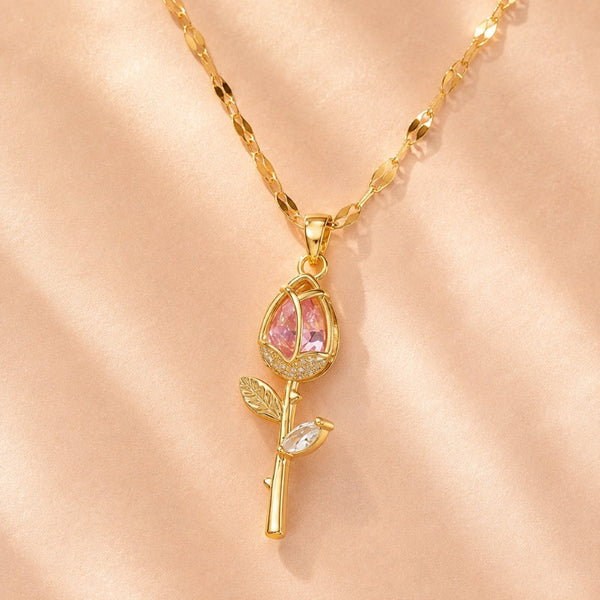 Graceful Flower Charm Necklace
