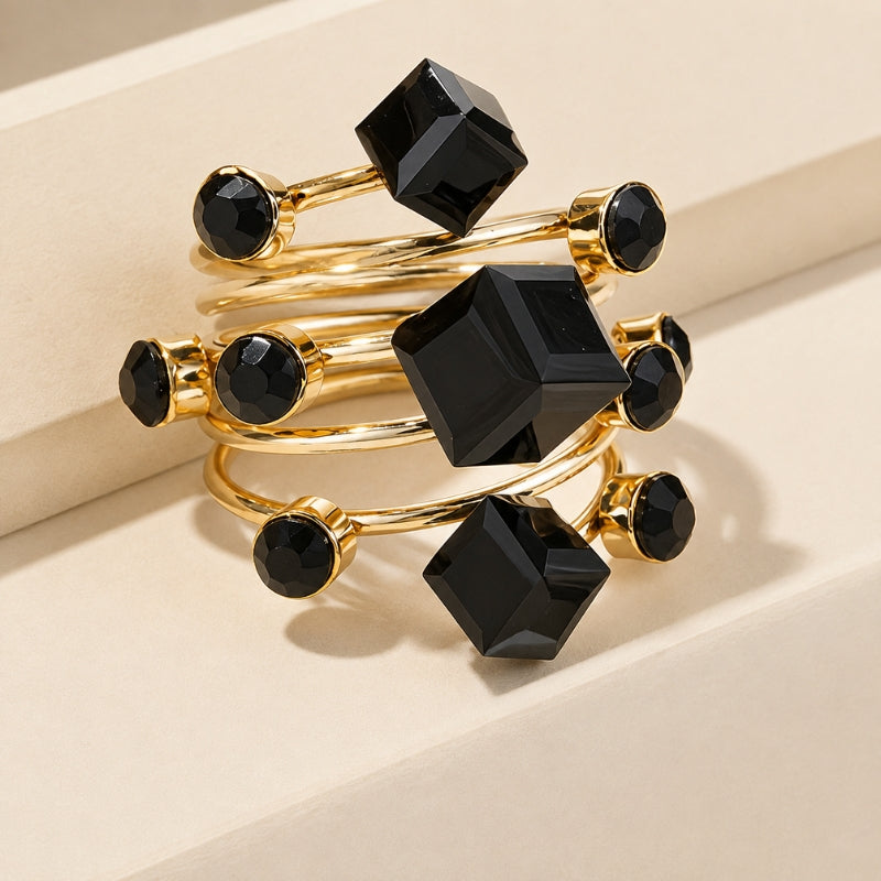 Luxe Geometric Band Ring