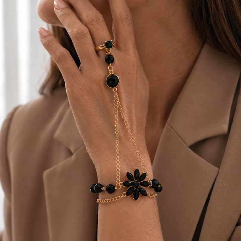 Opulent Floral Ring Bracelet