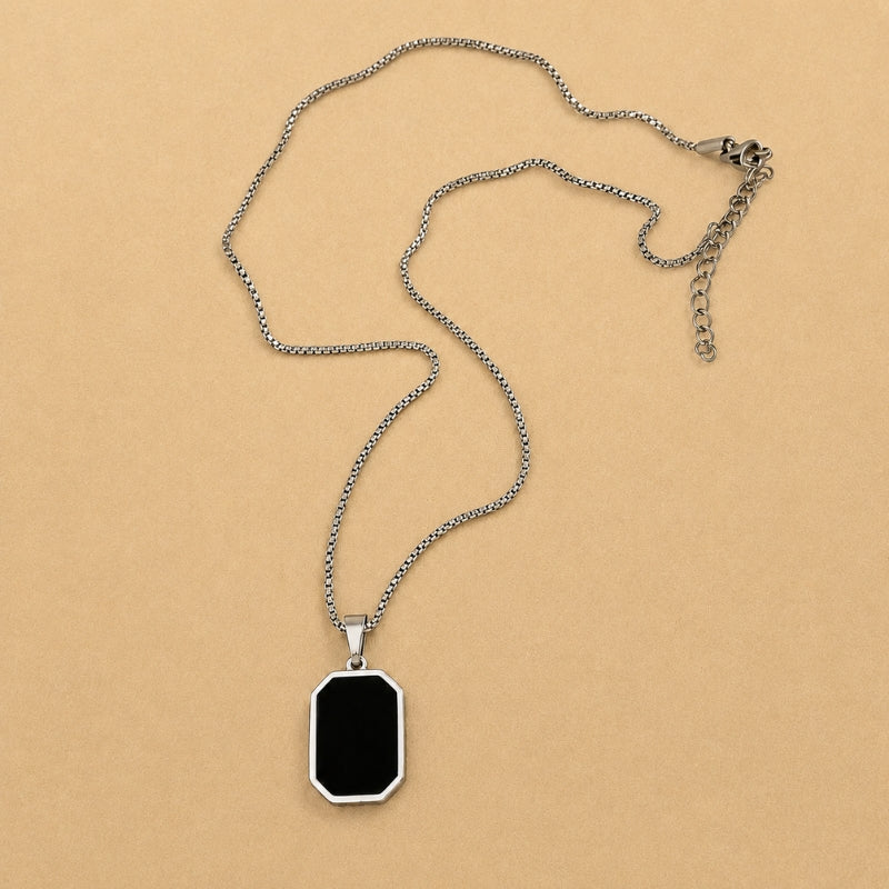 Lustrous Black Stone Necklace
