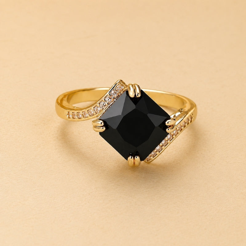 Dazzling Black Stone Ring