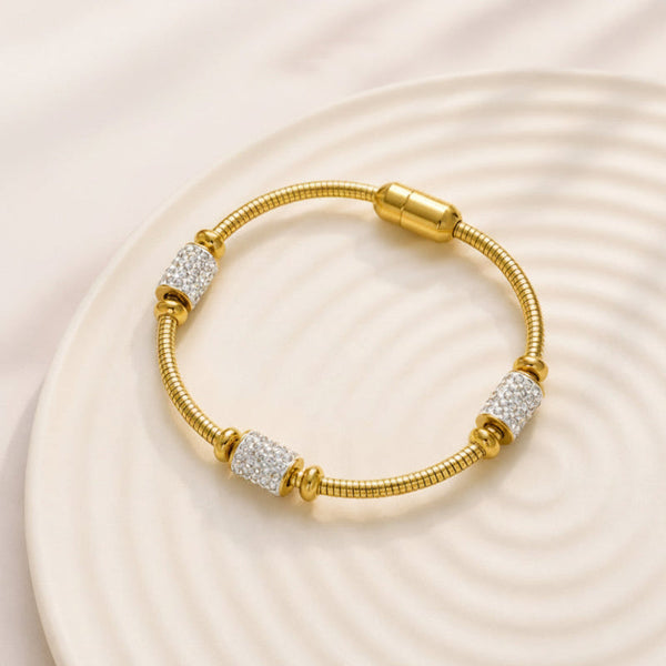 Opulent Rhinestone Gold Bracelet