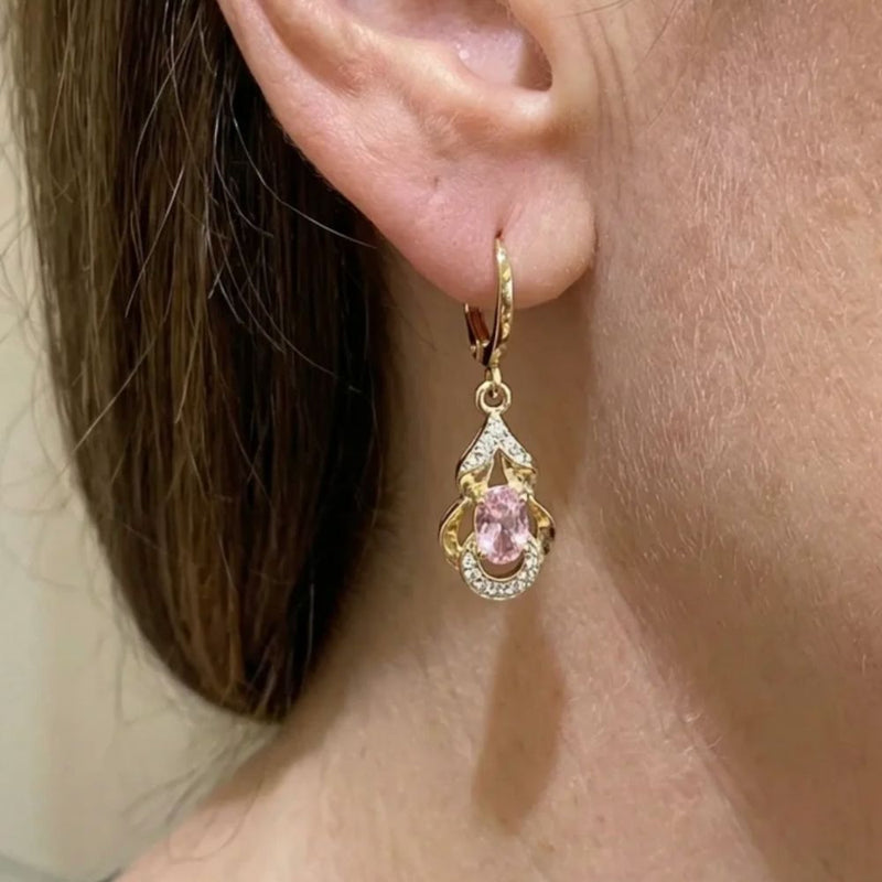 Moonlit Blush Teardrop Earrings