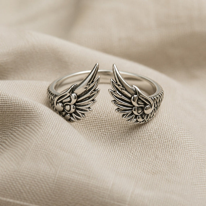 Vintage Angel Wings Adjustable Ring