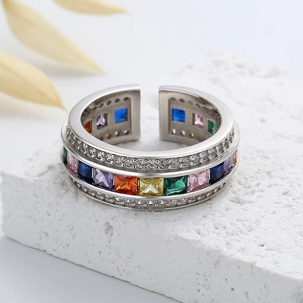 Vintage Mosaic Silver Ring