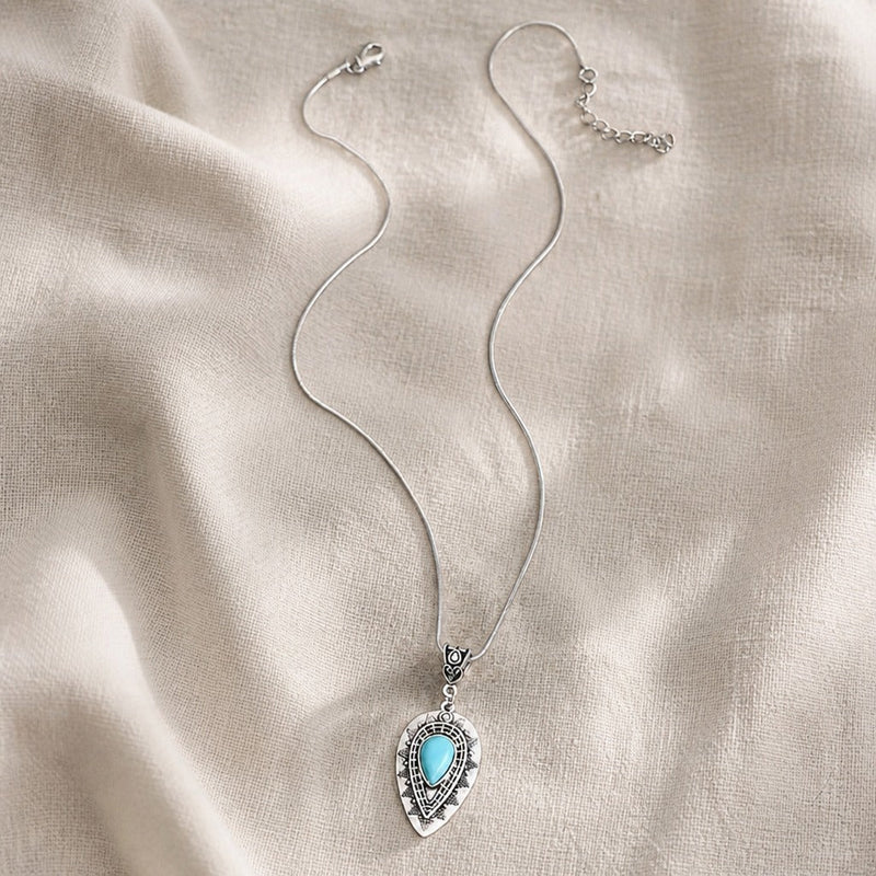 Water Drop Turquoise Pendant Necklace