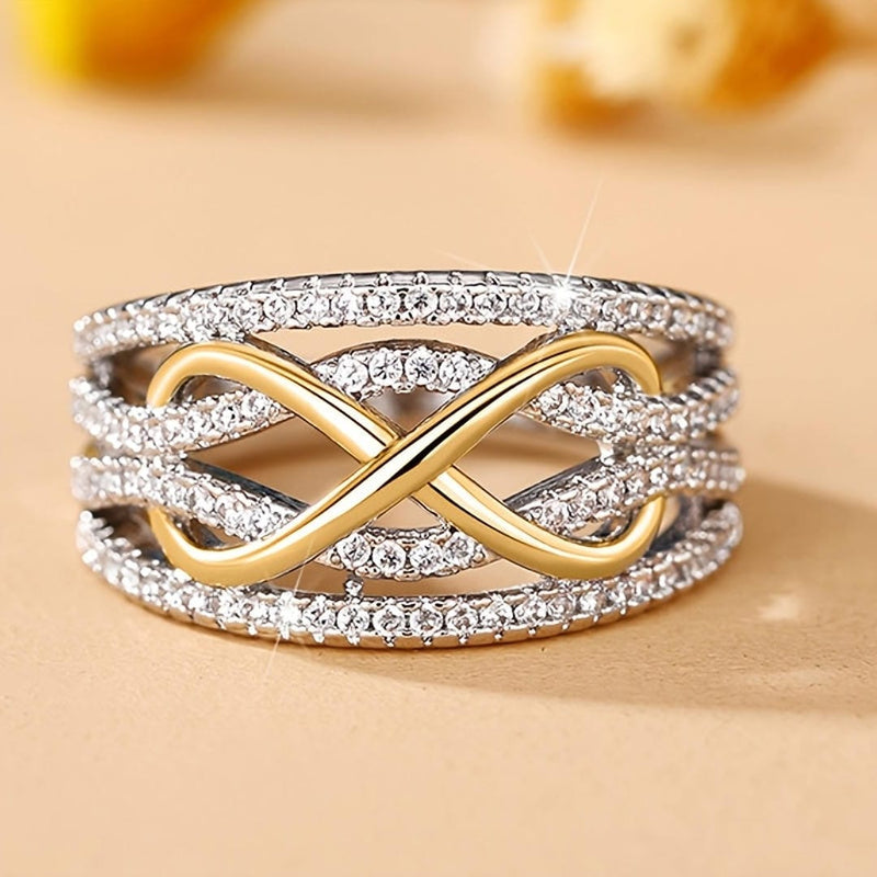 Infinity Pavé Crossover Statement Ring