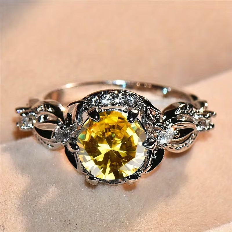 Opulent Yellow Floral Ring