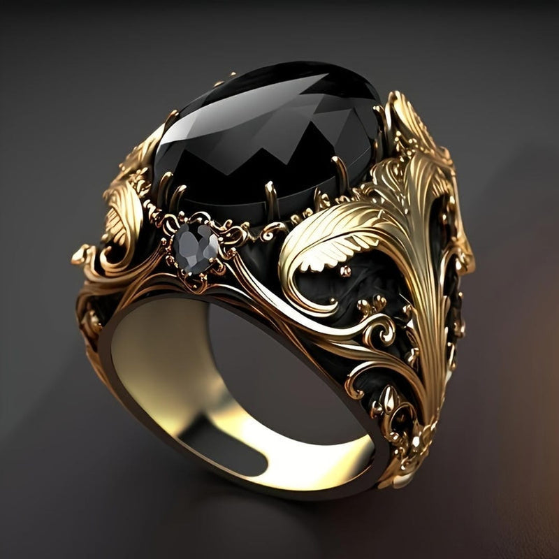 Midnight Baroque Onyx Statement Ring