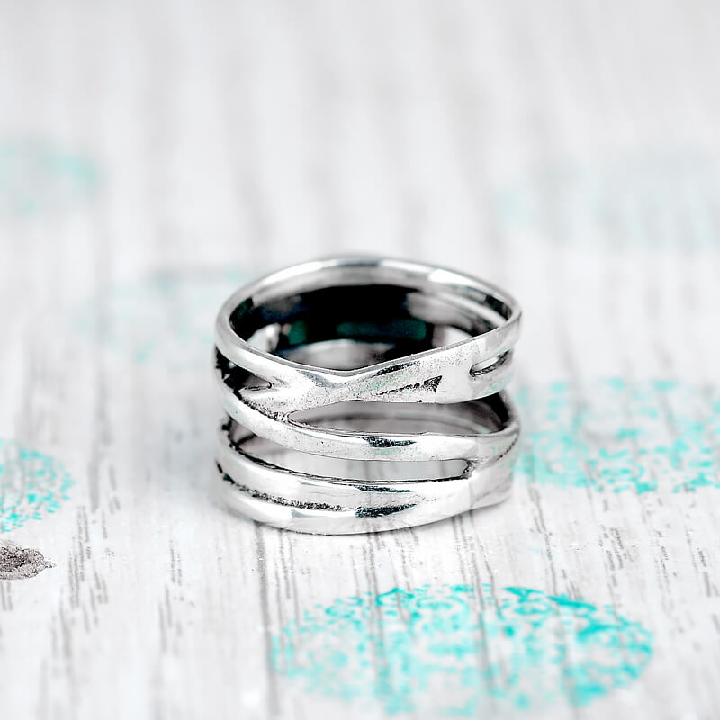 Chunky Aquamarine Wrap Ring