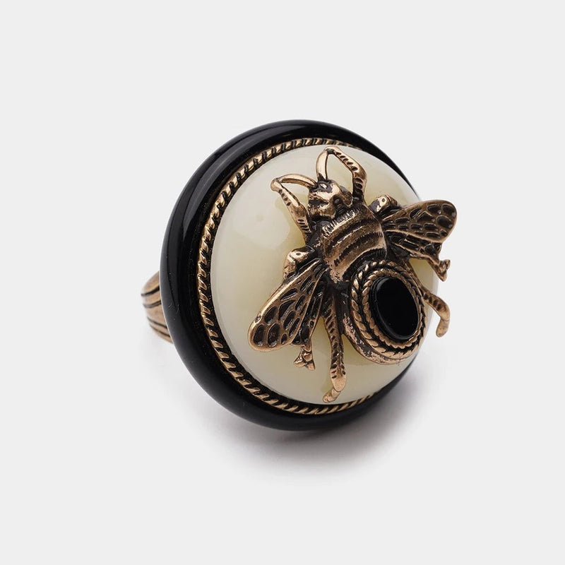 BeeQueen Vintage Natural Agate Ring