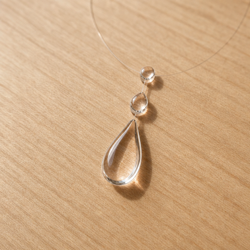 Naïa Clear Teardrop Necklace