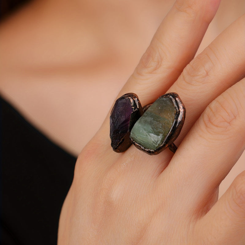 Radiant Double Head Stone Ring