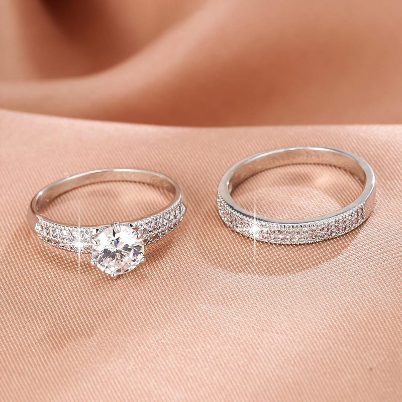 Round Pavé Ring Set