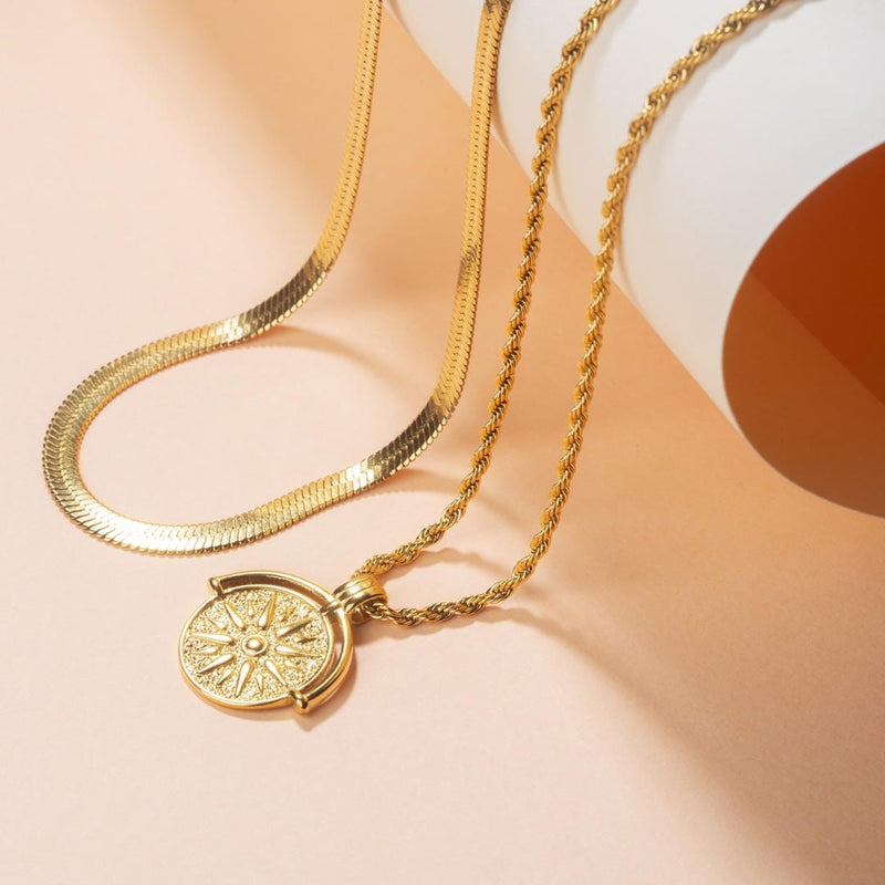 Golden Radiance Necklace Layered Set