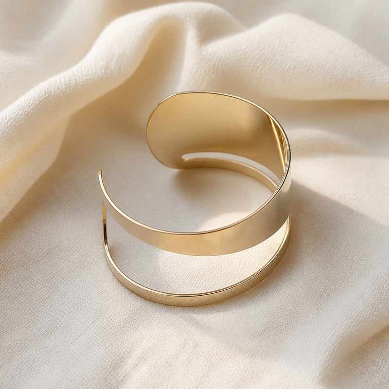Gilded Contour Cuff Bracelet