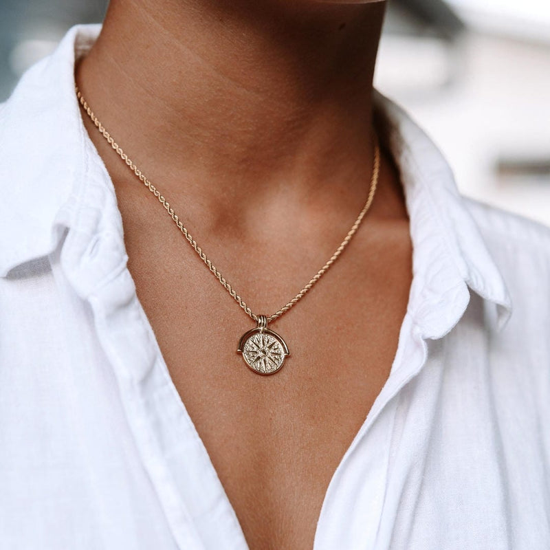 Sun Pendant Necklace in Silver or Gold