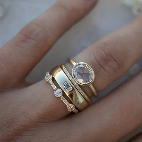 Zirconia Gold Statement Set