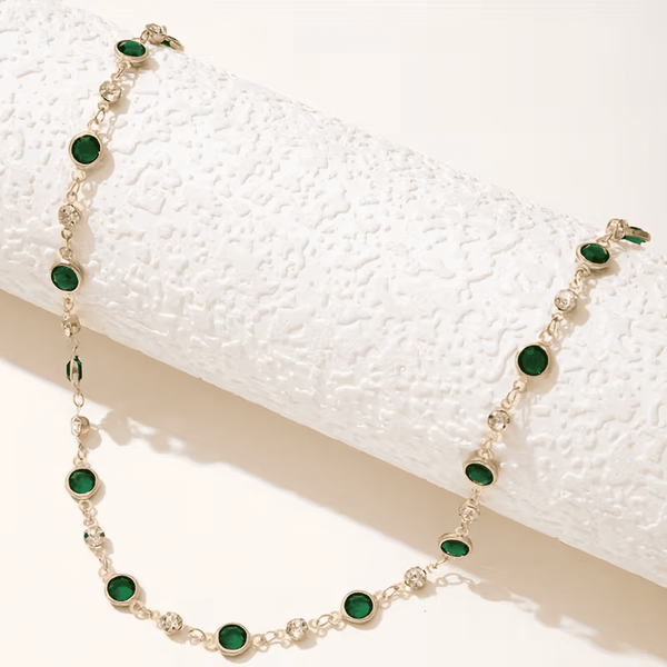 Verdant Emerald Station Necklace