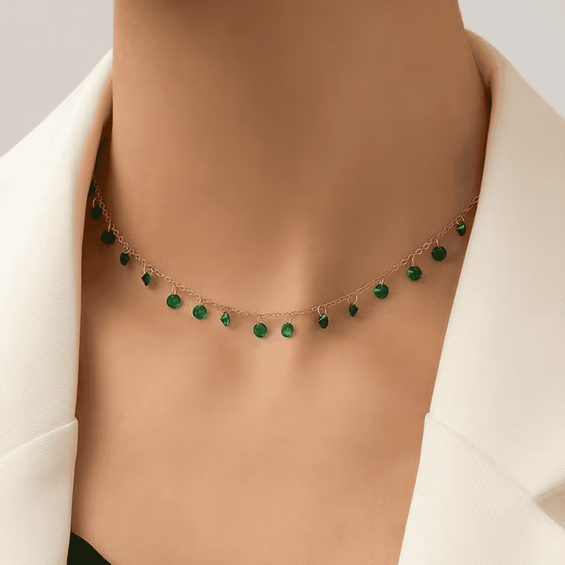 Handmade Emerald Droplet Necklace