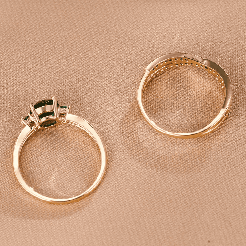 Emerald Duo Ring Set