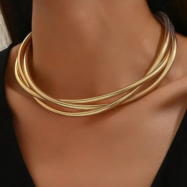 Layered Gold Aura Necklace