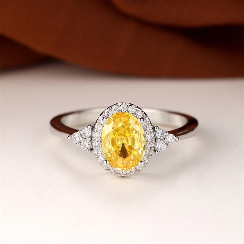 Sophisticated Yellow Halo Ring