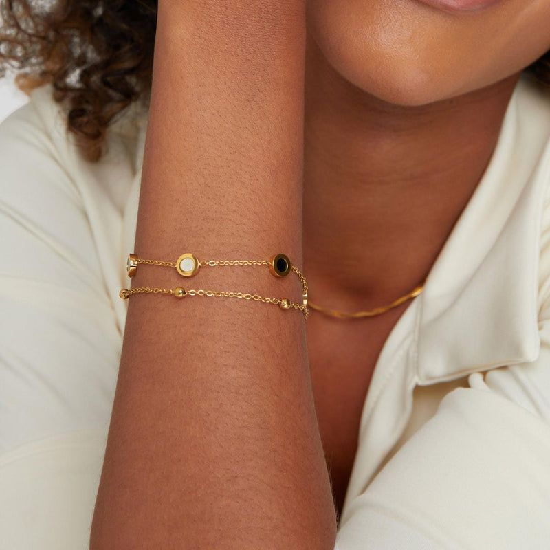 Muse Onyx & White Stone Bracelet