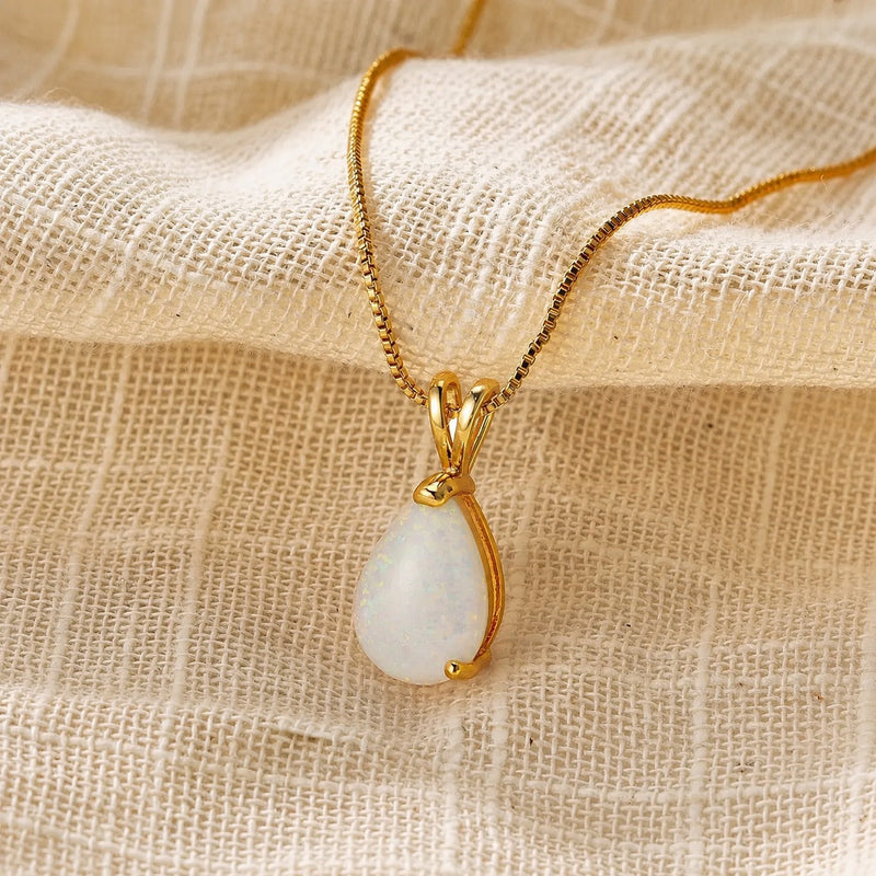 Radiant Opal Pendant Necklace