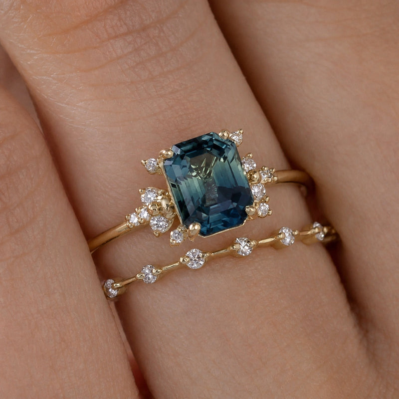 Crystal Blue Shine Ring Set