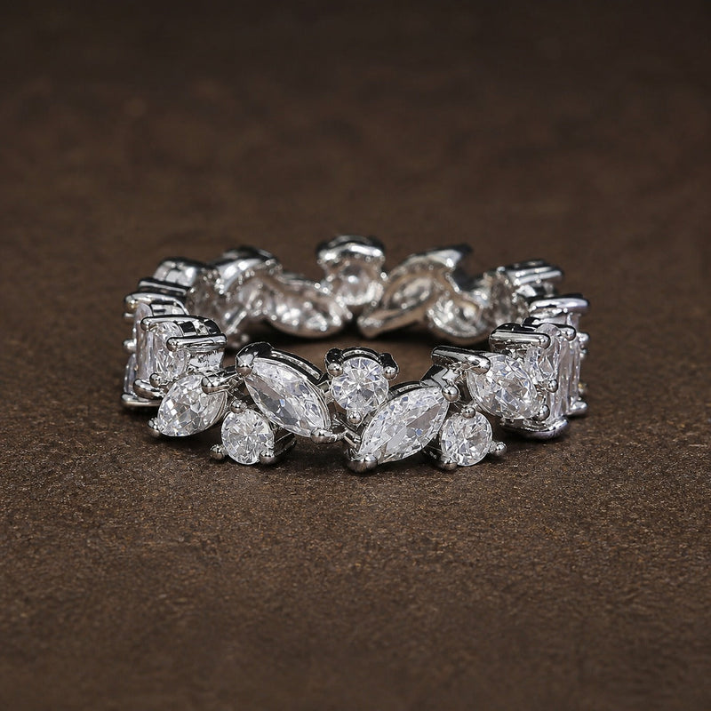 Vintage Marquise Crystals Eternity Ring